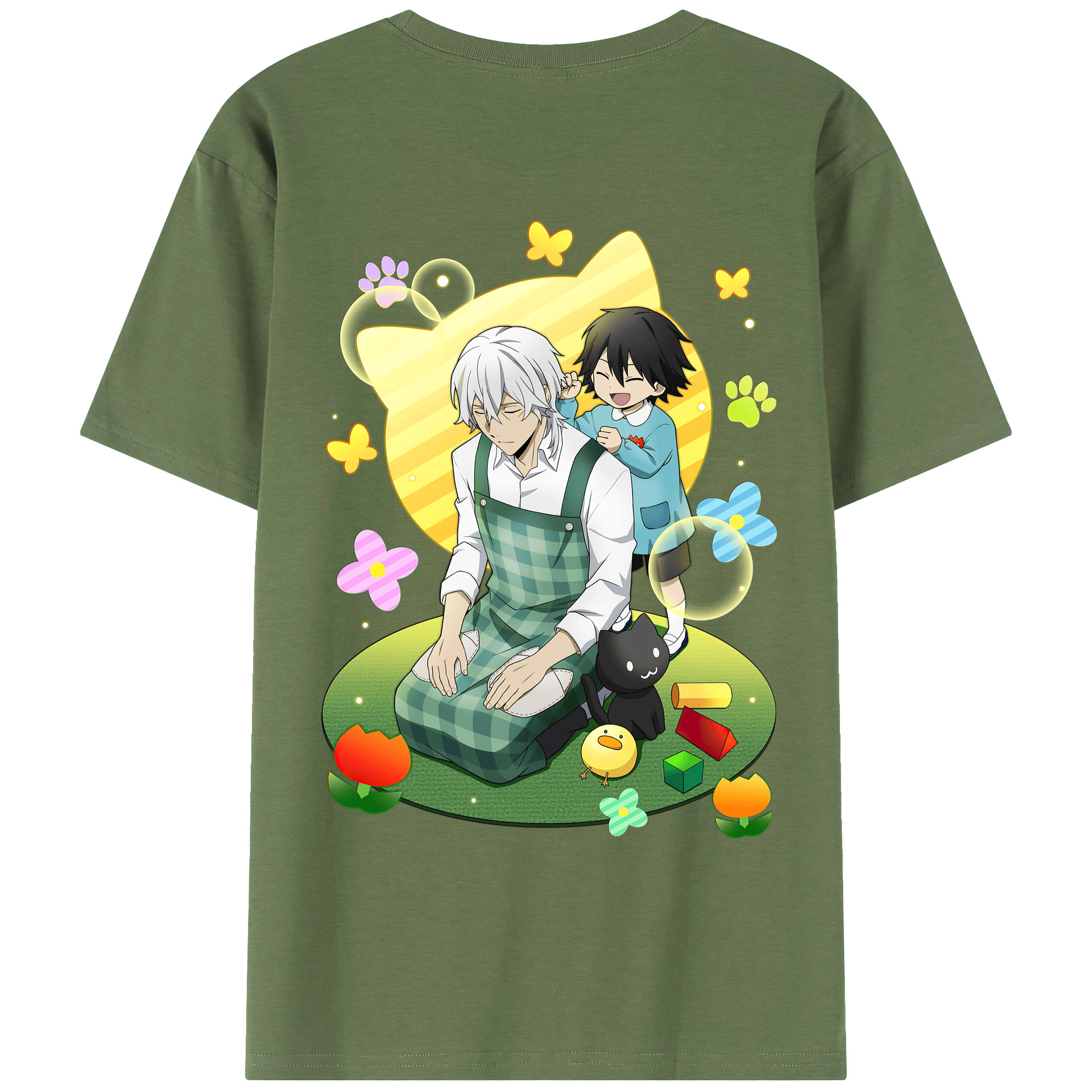 （画像用） 文豪ストレイドッグス Bungo Stray Dogs 綿100％ メンズ半袖Tシャツ（バックプリント） 通気性